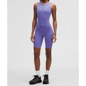 New Lululemon One Piece SenseKnit Running Suit Purple Gymnastics Yoga Shorts 6